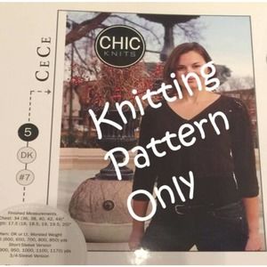 New Bonne Marie Burns Chic Knits CeCe Cardigan Sweater Knitting Pattern